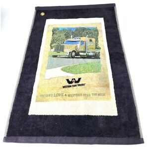 Devant The Edge Western Star Logo Golf Bag Towel Black & Cream with Grommet